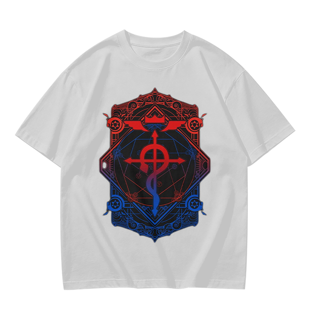 Olive T-Shirt with Fullmetal Alchemist Transmutation Crest Print