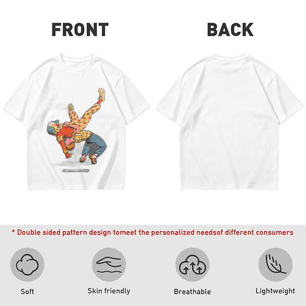 Olive T-Shirt With Clown Wrestling Graphic Print