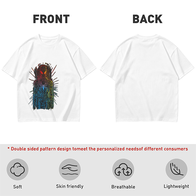 Olive T-Shirt With Abstract Gradient Spider-Man Graphic