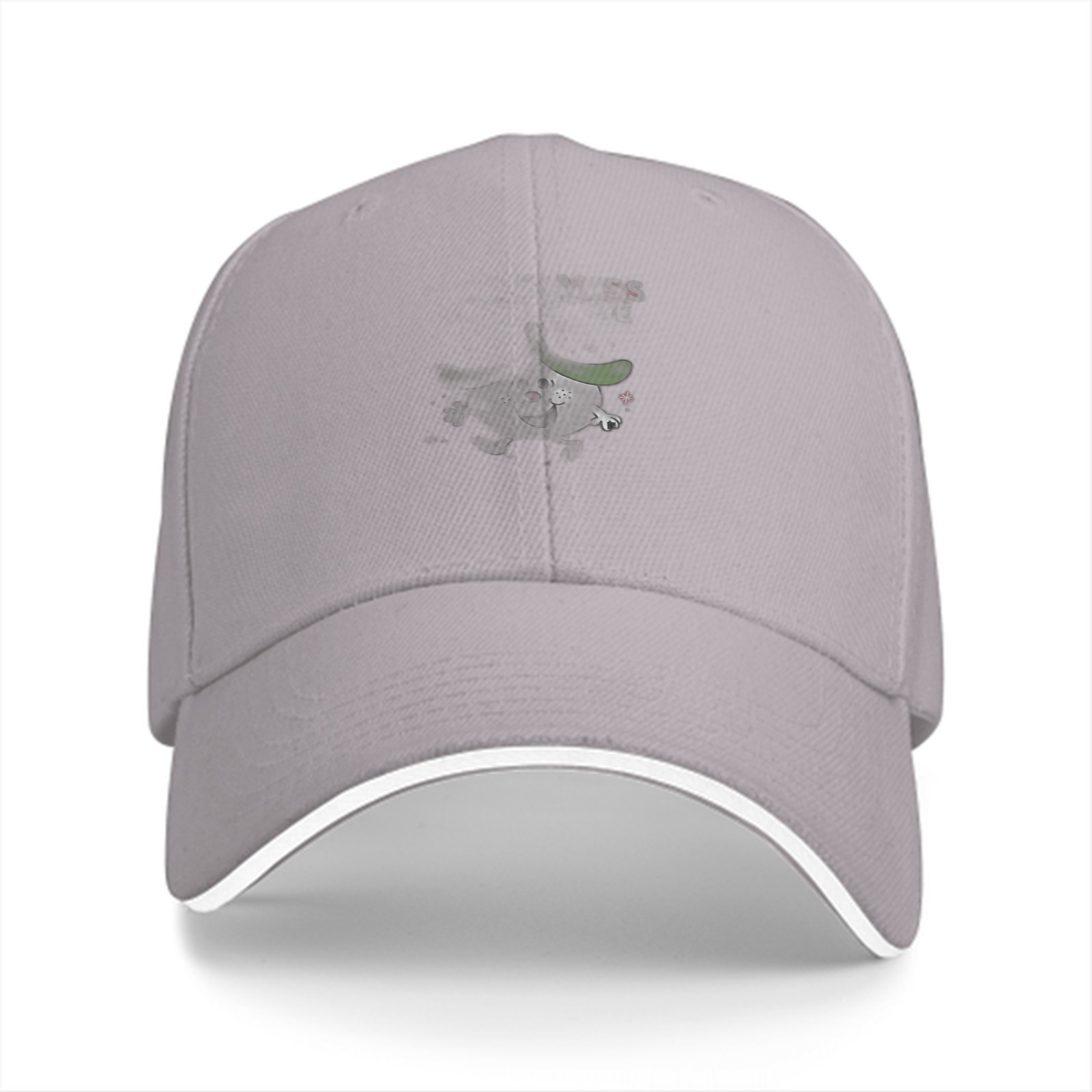 Black Baseball Cap With Subtle Graphic Print Design