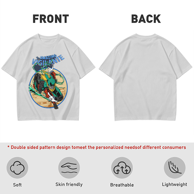The Amazing Vigilante Graphic Tee Featuring Action Hero Art