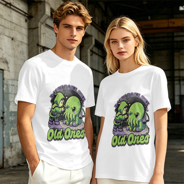 Don't Poke The Old Ones Cute Cthulhu Graphic T-Shirt