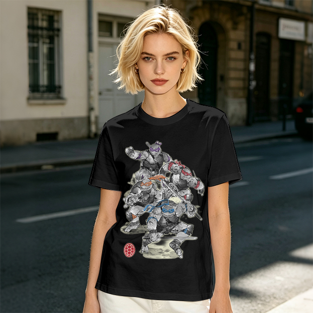 Olive T-Shirt Featuring Ninja Turtles Graphic Design