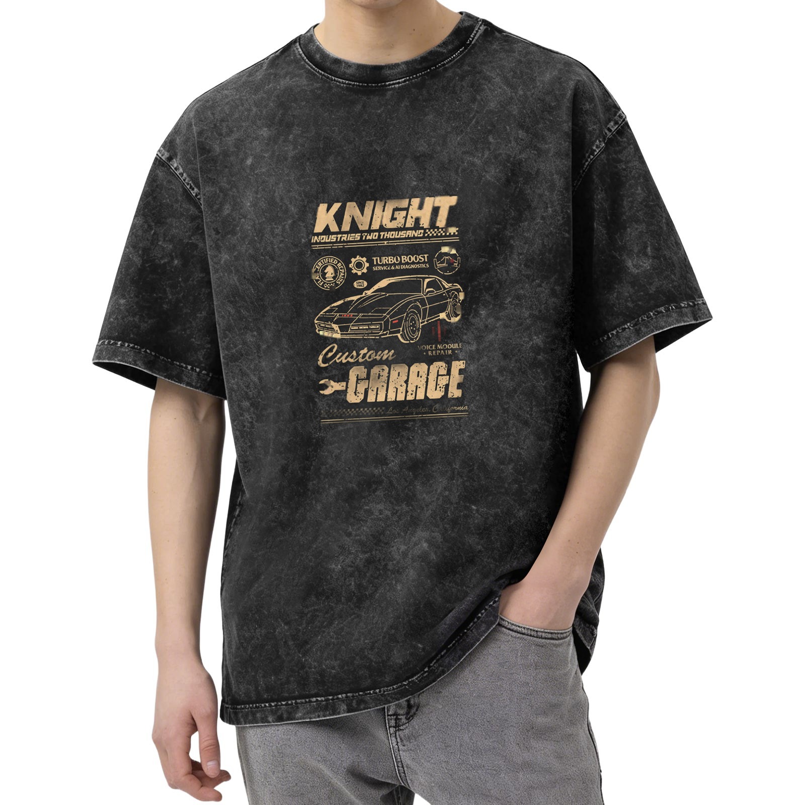 Knight Industries Custom Garage Vintage Wash Graphic T-Shirt