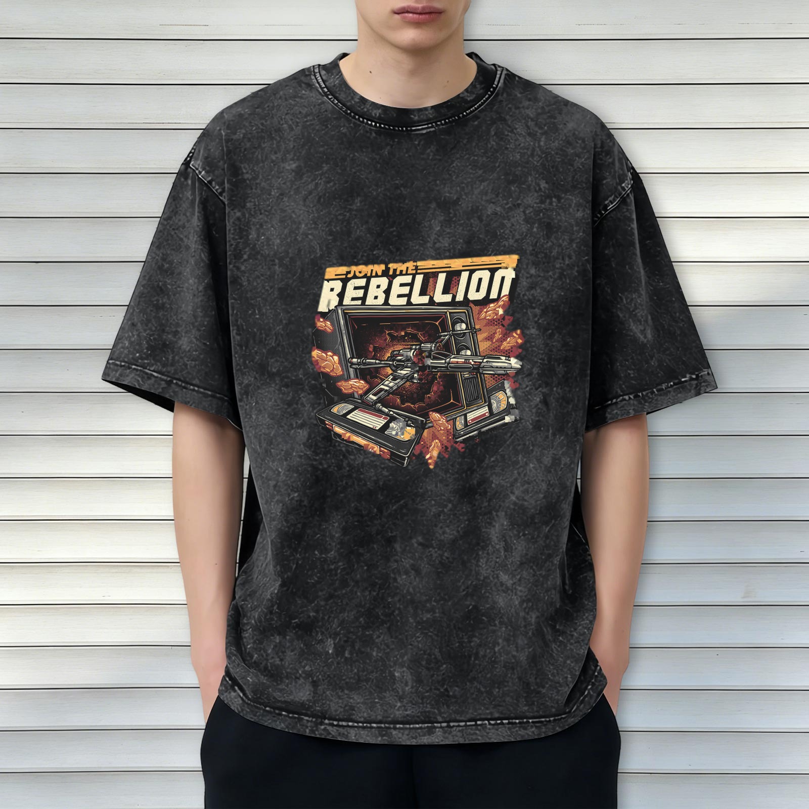 Join The Rebellion Vintage Washed Graphic T-Shirt