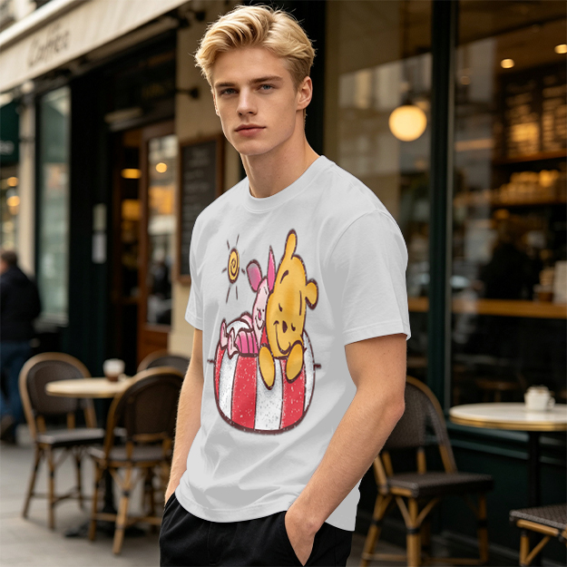 Olive T-Shirt with Wizard and Hobbit Fantasy Art Print