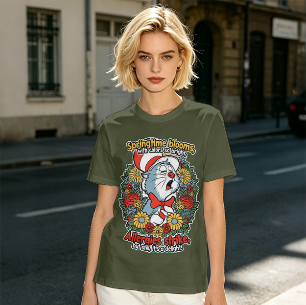 Springtime Allergies Cat Graphic T-Shirt