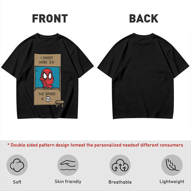 Olive t-shirt with cartoon Spider-Man web stand print