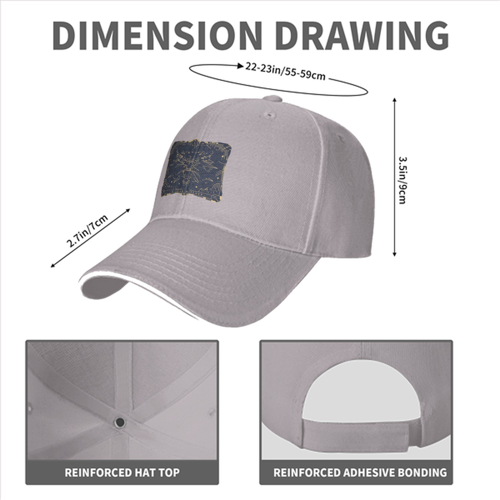 Black Baseball Cap With Fantasy Wolf Emblem Patch