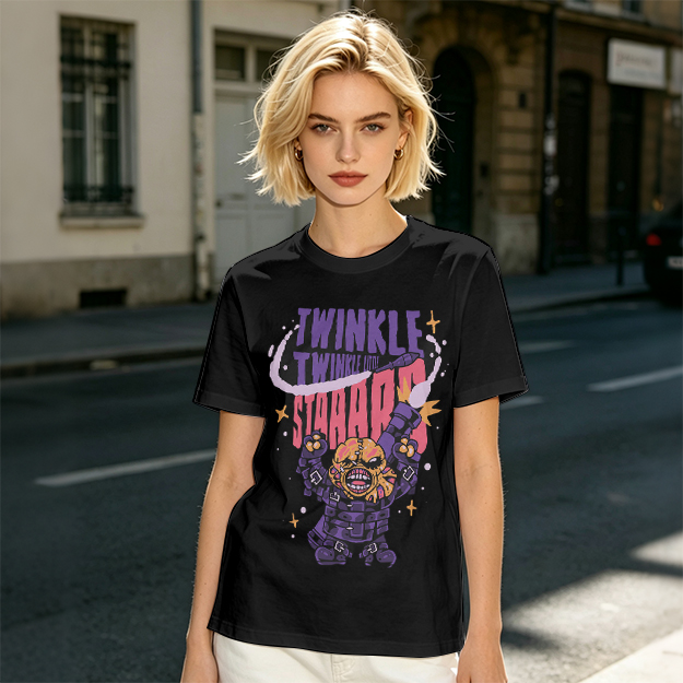 Olive T-shirt with Twinkle Twinkle Starrr Monster Graphic Print