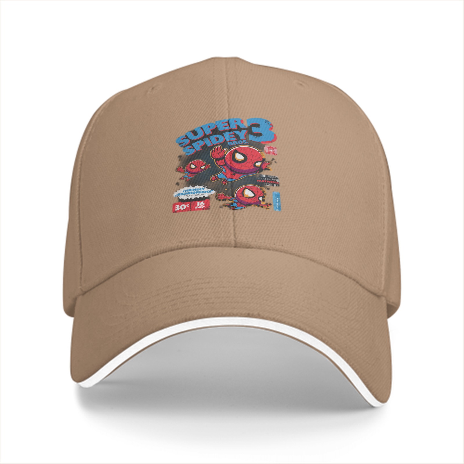 Black Baseball Cap With Super Spidey 3 Graphic Print