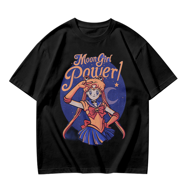 Moon Girl Power Anime Character Graphic T-Shirt