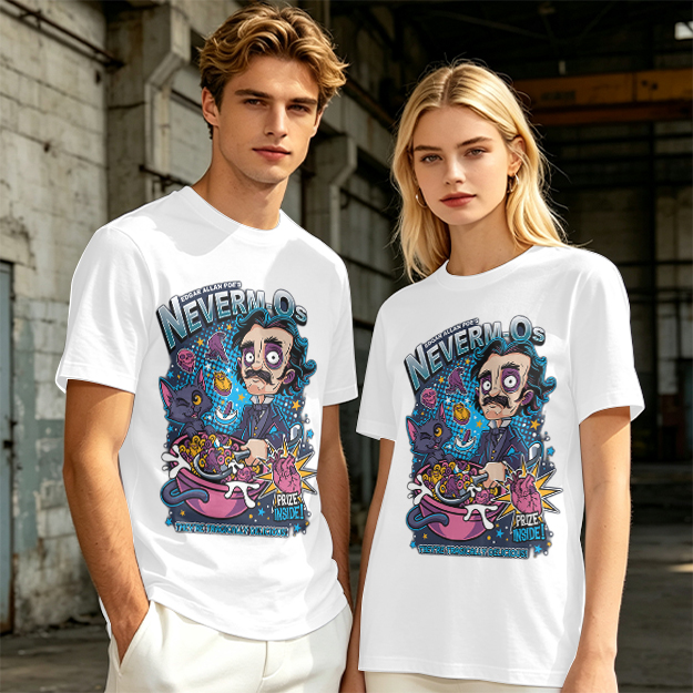 Edgar Allan Poe's Neverm-Os Cereal Graphic T-Shirt