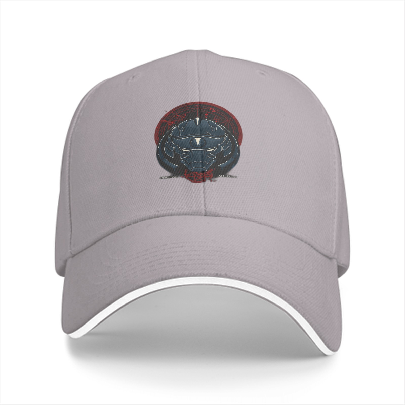 Black Baseball Cap with Sci-Fi Robot Helmet Graphic