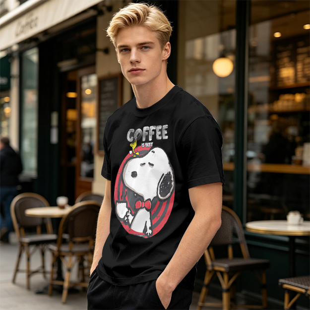 Olive Green Snoopy Coffee Is Best Graphic T-Shirt