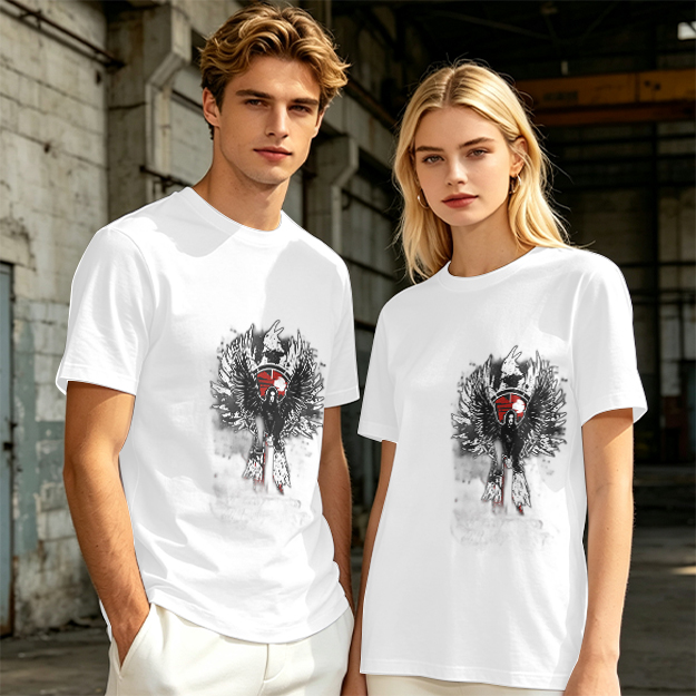 Olive T-Shirt With Winged Warrior Graphic Print