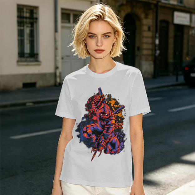 Olive T-Shirt With Stylized Ninja Turtle Warrior Graphic