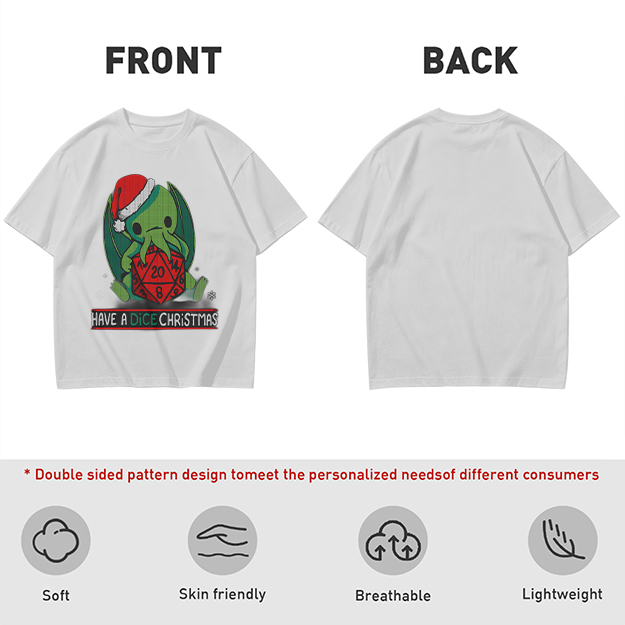 Have a Dice Christmas Cute Cthulhu Santa T-Shirt