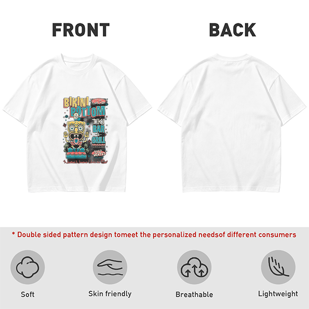 Olive T-Shirt with Bikini Bottom Tiki Bar Spongebob Graphic