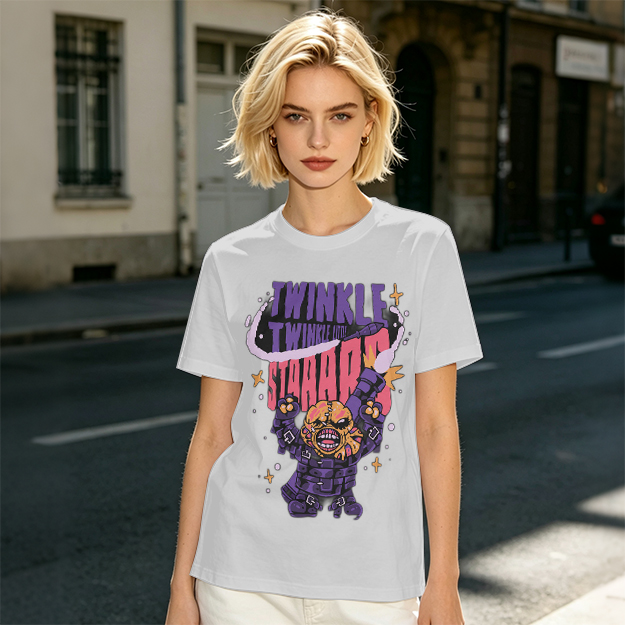 Olive T-shirt with Twinkle Twinkle Starrr Monster Graphic Print