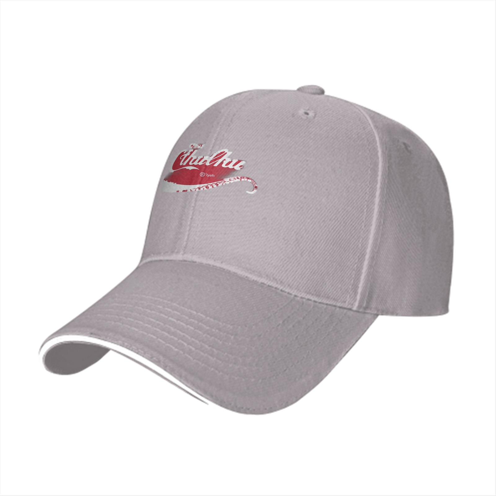 Black Baseball Cap with Cthulhu Themed Graphic Print