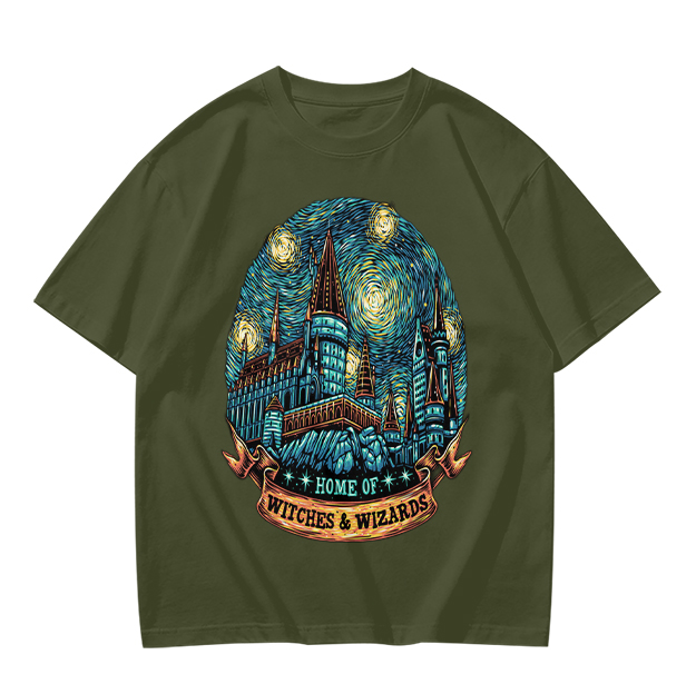 Home of Witches & Wizards Castle Starry Night T-Shirt