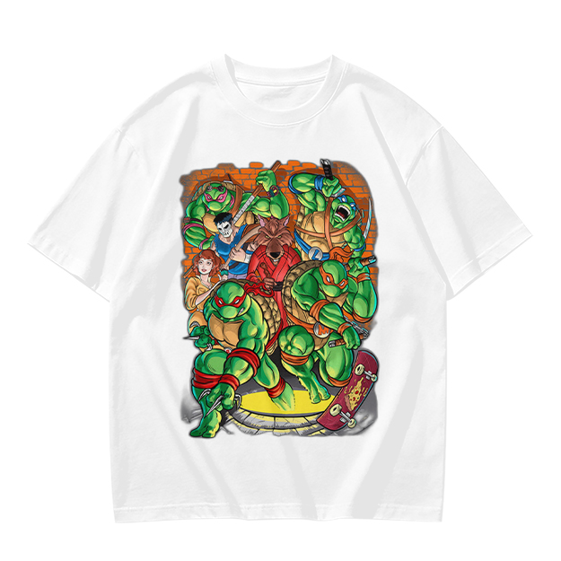Olive Green Teenage Mutant Ninja Turtles Group Graphic T-Shirt