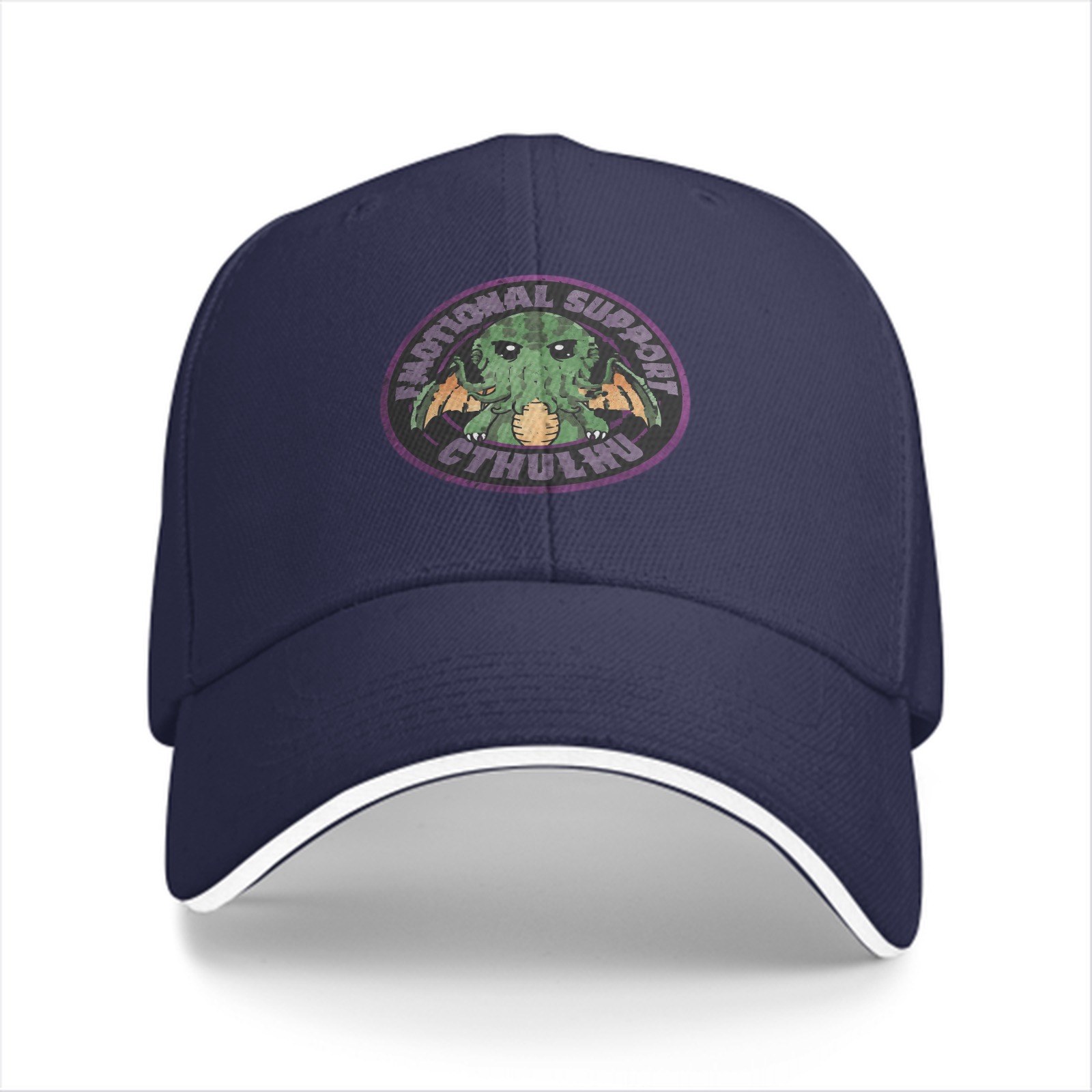 Emotional Support Cthulhu Black Baseball Cap