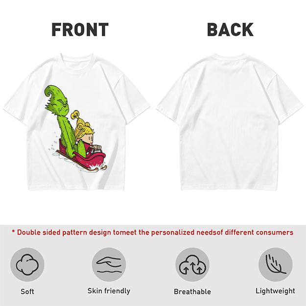 Grinch and Cindy Lou Who Sledding Graphic T-Shirt