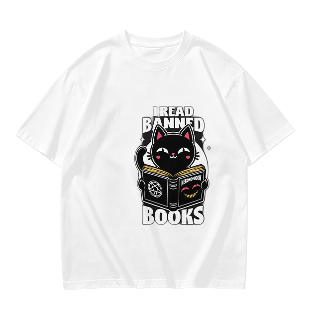 I Read Banned Books Black Cat Graphic T-Shirt