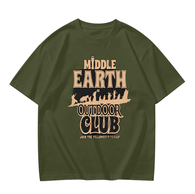 Middle Earth Outdoor Club T-Shirt with Fellowship Silhouette