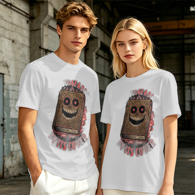 Olive T-Shirt With Evil Monster Book Graphic Design