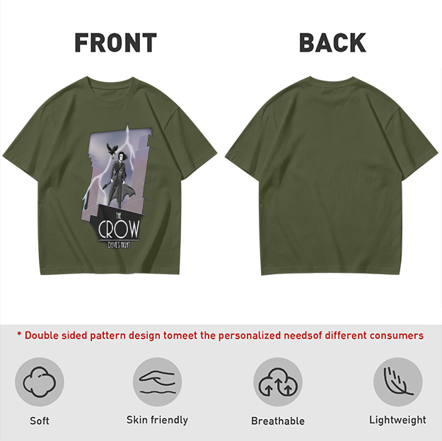 The Crow Devil's Night Graphic Print Olive T-Shirt