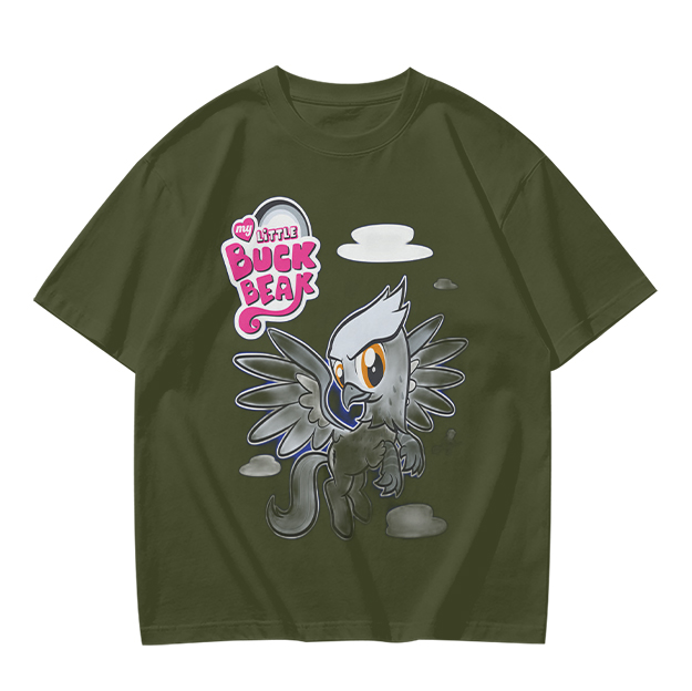 Olive T-Shirt Featuring Buck Beak Griffin Character Art