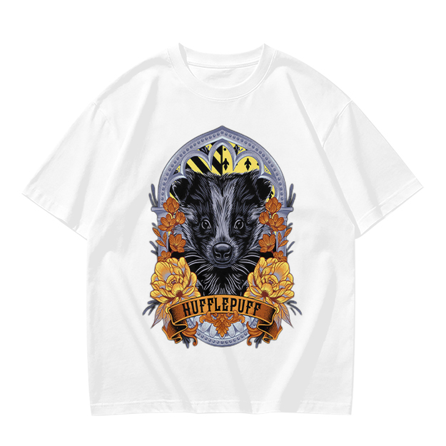 Hufflepuff Badge Graphic Olive Green T-Shirt