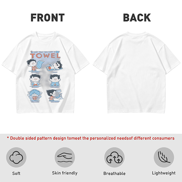 Olive T-Shirt With Cartoon Towel Themed Graphic Print