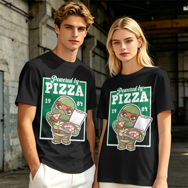 Powered by Pizza 1984 Cute Ninja Turtle T-Shirt