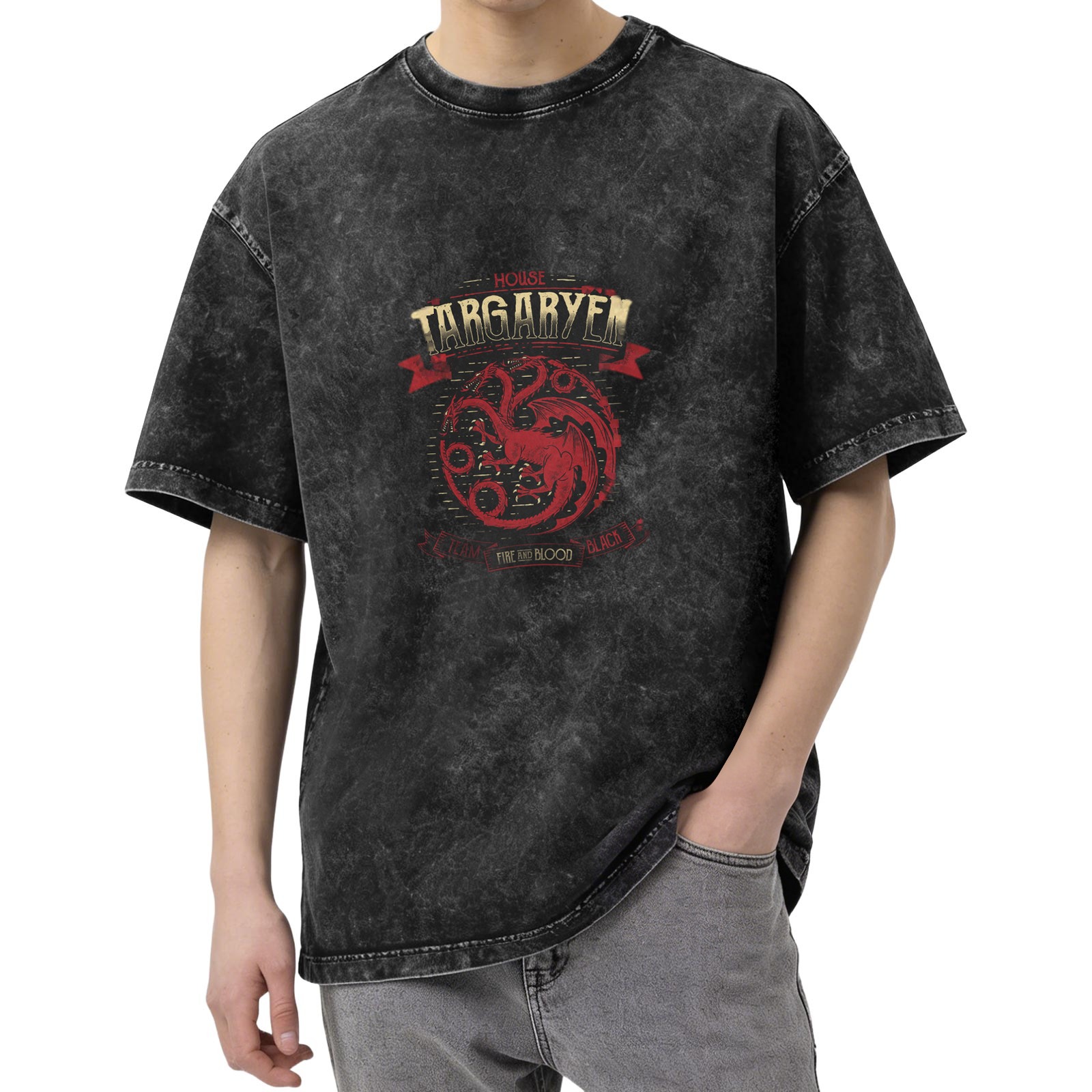 House Targaryen Fire and Blood Vintage Graphic T-Shirt