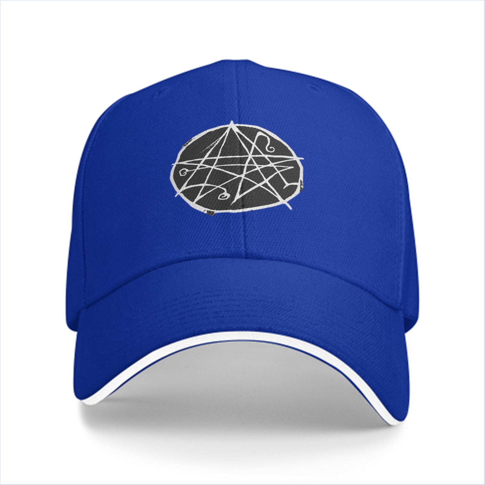 Black Baseball Cap With Occult Sigil Graphic Design