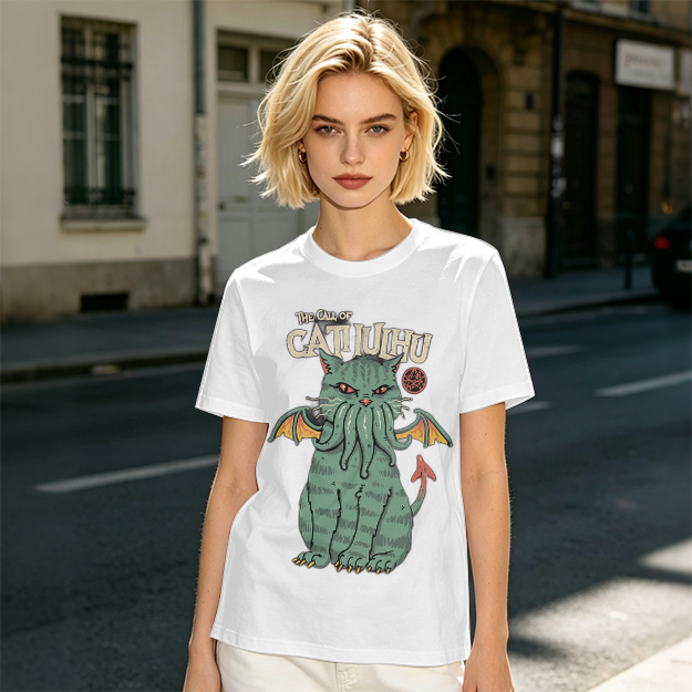 The Call of Cthulhu Cat Graphic T-Shirt