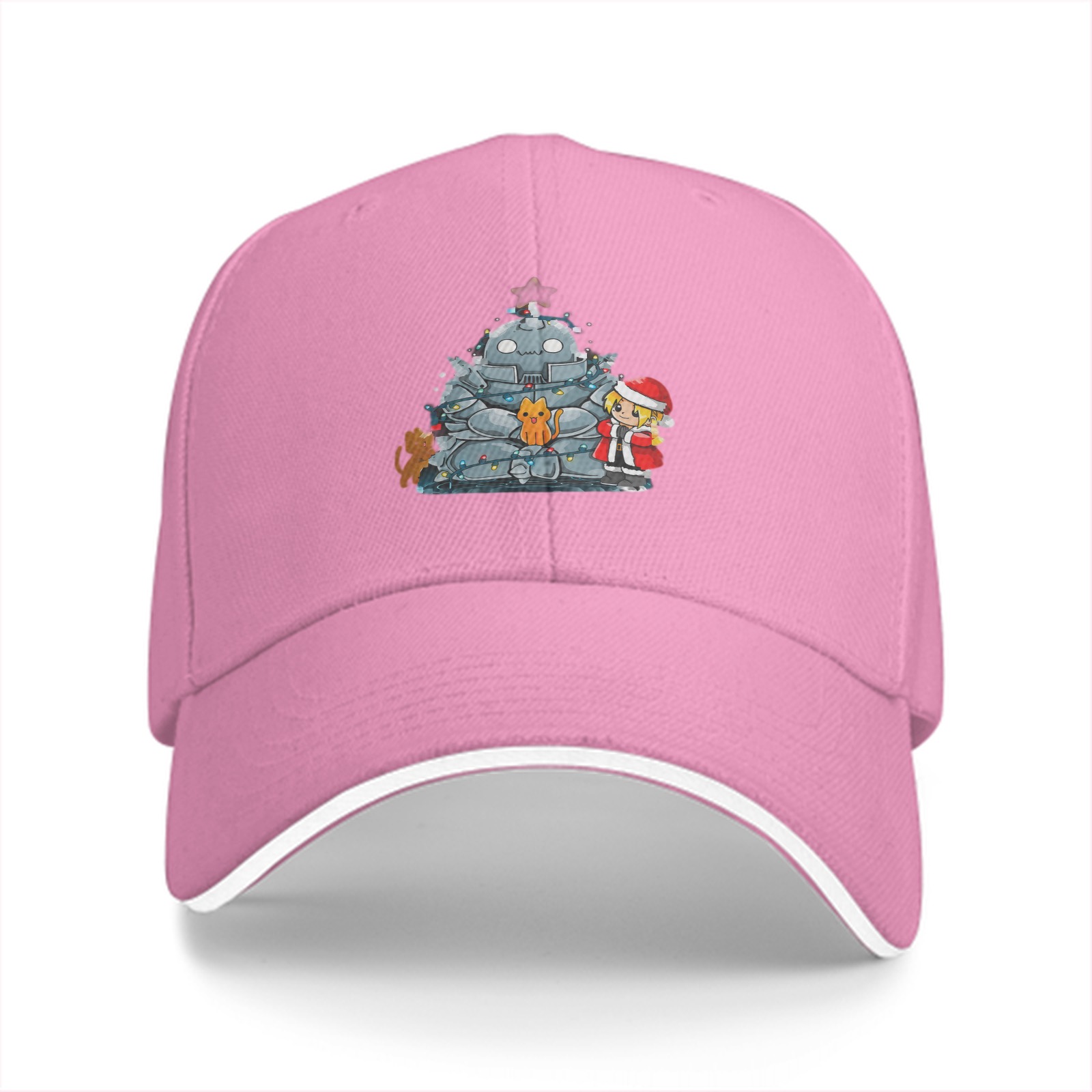 Black Baseball Cap With Fullmetal Alchemist Christmas Print