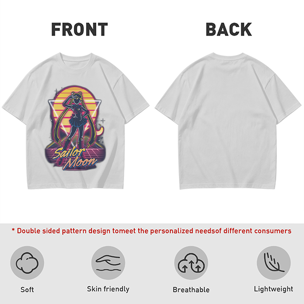 Olive Green Sailor Moon Retro Synthwave Graphic T-Shirt
