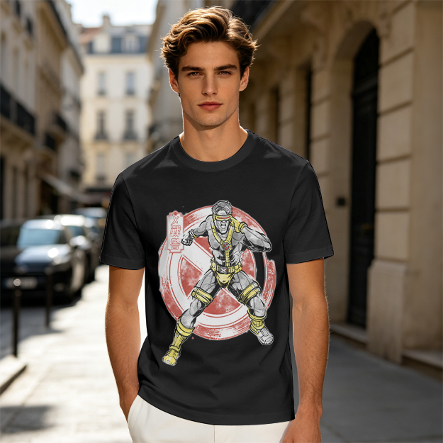 Olive T-shirt with Cyclops X-Men Superhero Graphic Print