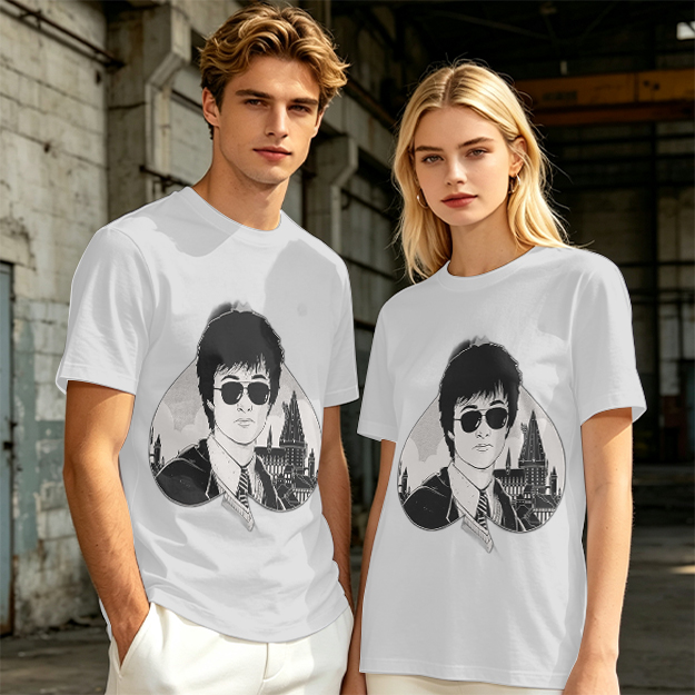 Olive Green T-Shirt With Harry Potter Wearing Sunglasses Print