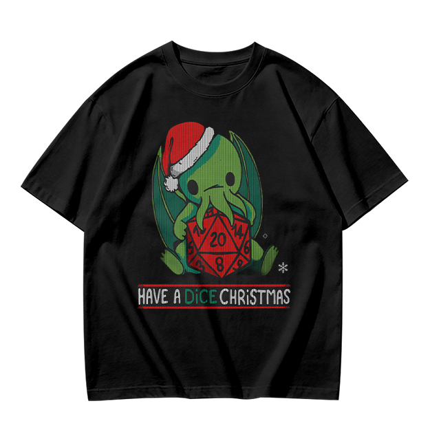 Have a Dice Christmas Cute Cthulhu Santa T-Shirt