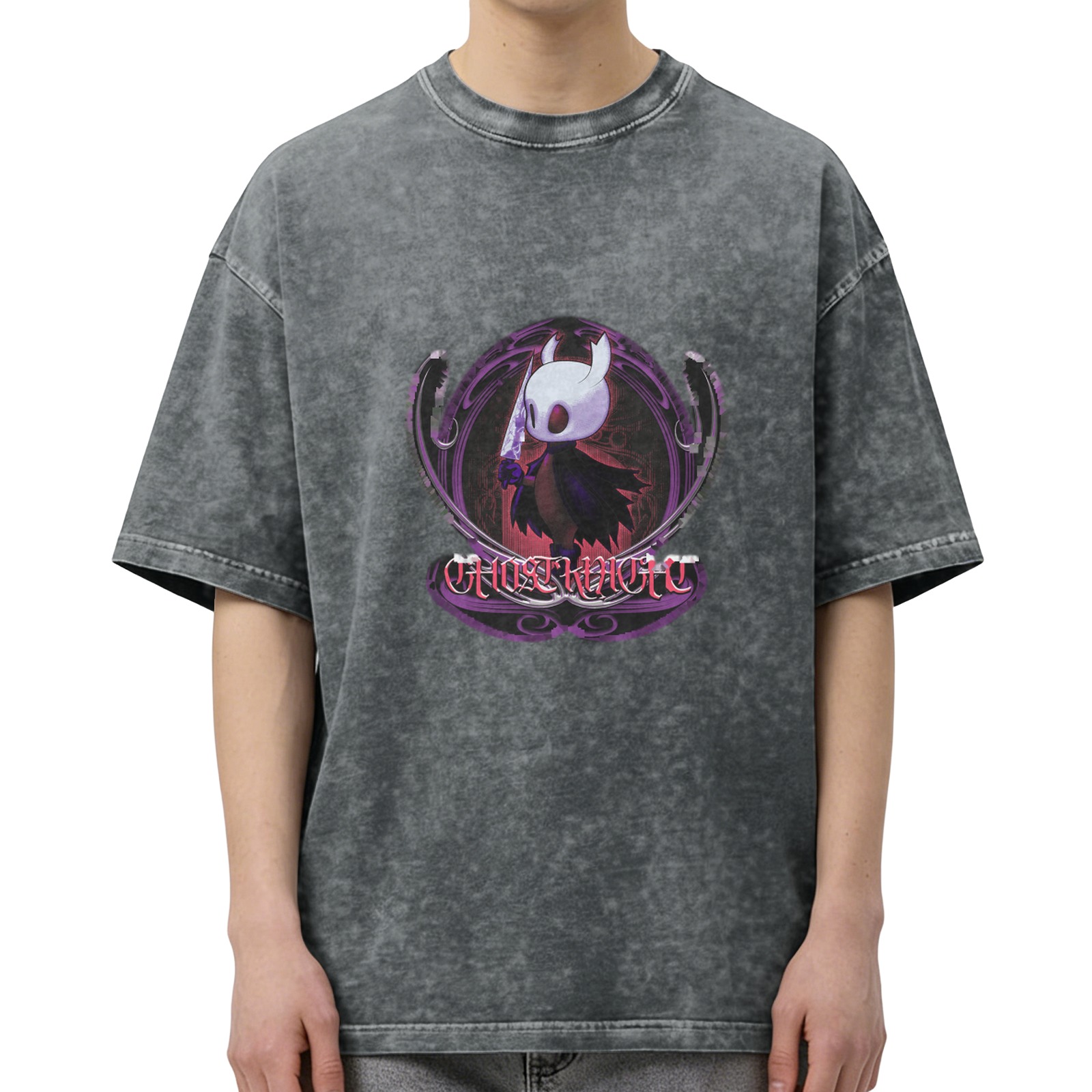 Hollow Knight Ghost Knight Graphic Dark Wash T-Shirt