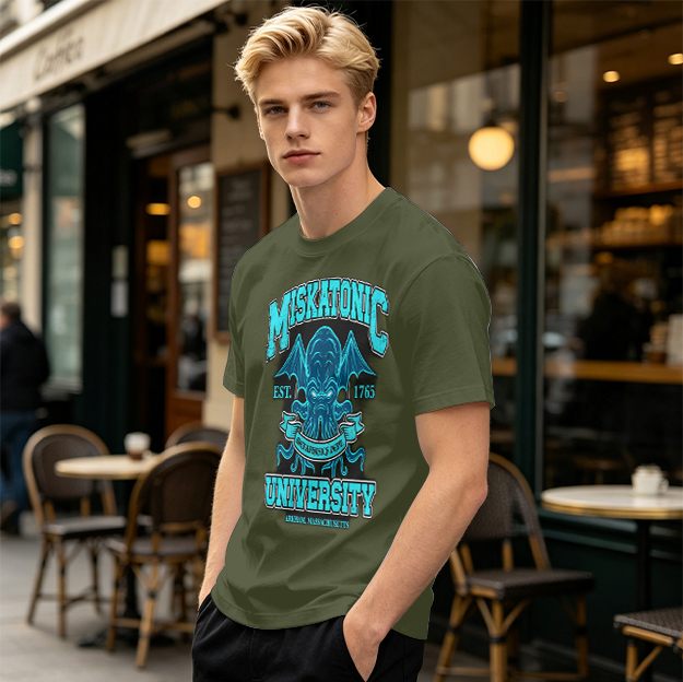 Miskatonic University Cthulhu Graphic Olive T-Shirt