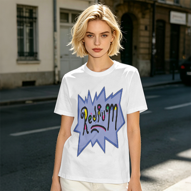 Olive Green T-Shirt With Playful Redrum Graphic Print