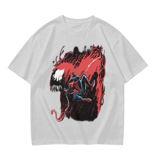Olive T-shirt with Spider-Man and Symbiote Villain Graphic