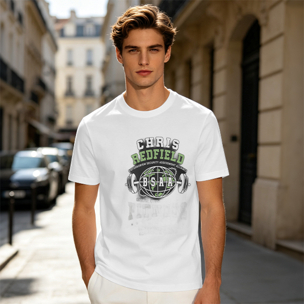 Chris Redfield BSAA Globe Barbell Graphic T-Shirt